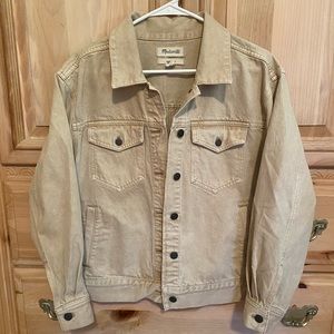 Madewell Tan Boxy Crop Balloon Sleeve Jacket!